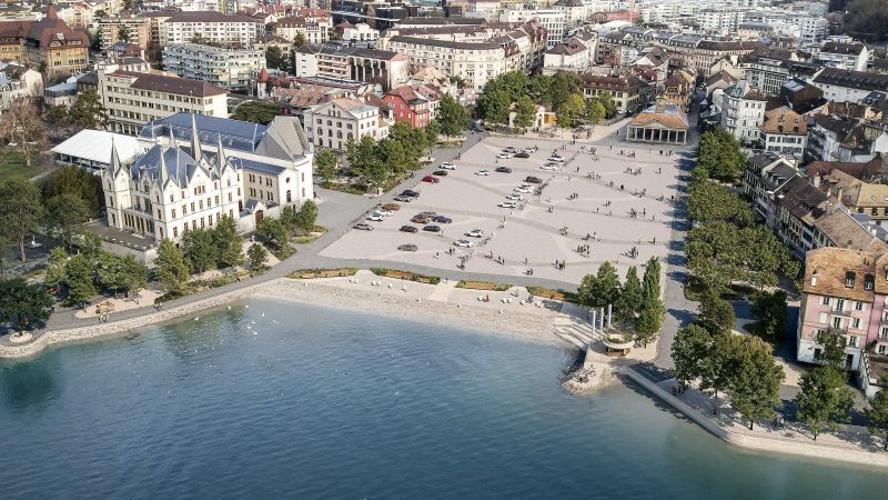 Vevey : démarrage des travaux sur la place du Marché pour une rénovation axée sur les espaces verts et l’accès au lac